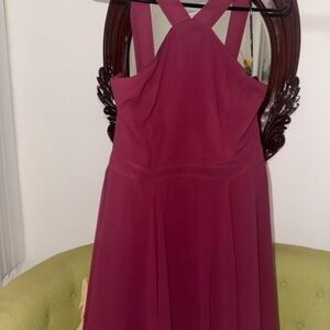 Lulu's Strapless Burgundy Dress
